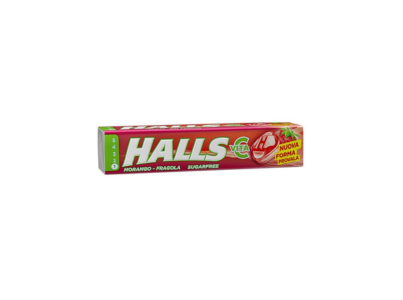HALLS VITA C S/ACUCAR MORANGO CX 20