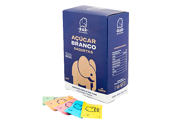 AÇÚCAR BRANCO EM SAQUETAS RAR