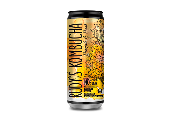 RUDY'S KOMBUCHA ANANAS/PESSEG 330ML CX24