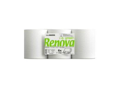 TOALHA DE MÃO EM ROLO 210MM 120M 2F CORTE AUTOMÁTICO RENOVAGREEN