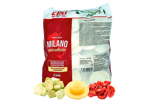 AGNOLOTTI DE BERINGELA E TOMATE SECO CONGELADO ZINI